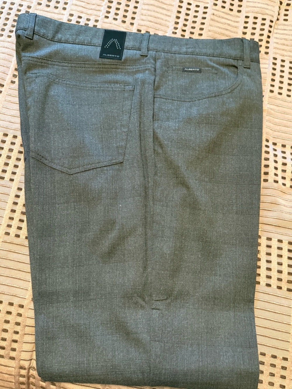 Alberto Men's Dress Pants in Heathered Charcoal Gray and Brown